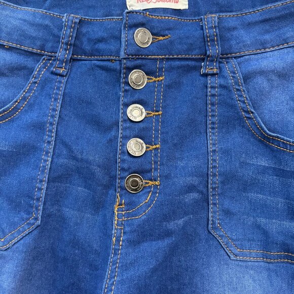 High-Waisted Skinny Button-Fly Blue Jeans By Red Bottoms Size 11/30 - Picture 7 of 13